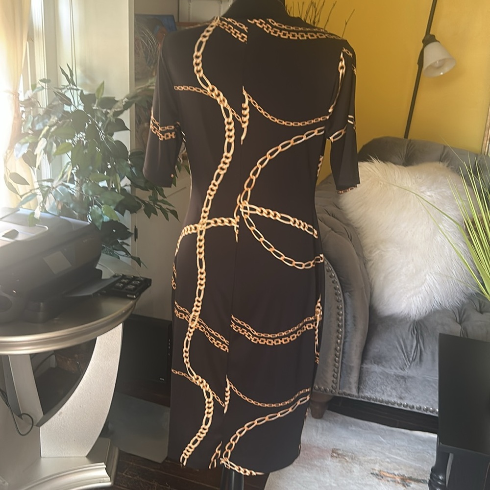 BOLD elements Black and Gold Sequin Sheath Midi Dress - Picture 3 of 5